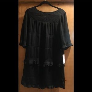Who What Wear Black Ruffle Dress
